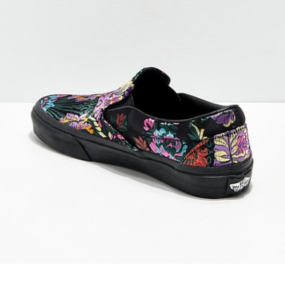 Authentic Vans Slip-On Festival Black Satin Shoes - Picture 6 of 7